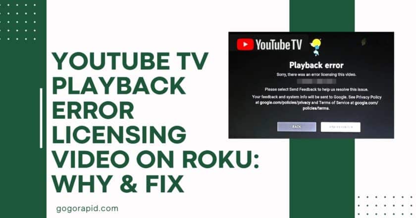 YouTube TV Error Licensing Video Roku