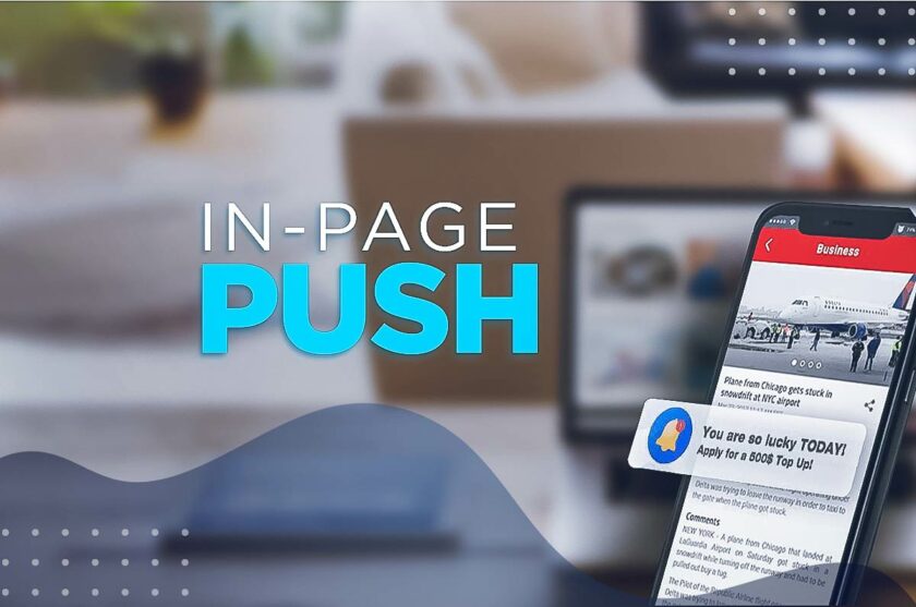 Inpage push advertising format